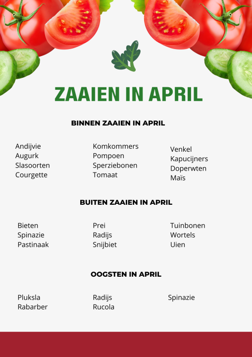 Zaaien in april in moestuin 